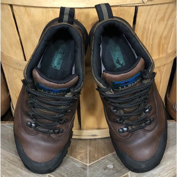 L.L. Bean GTX Brown Leather Goretex Waterproof Vibram Hiking Boots Womens 6.5 - Picture 8 of 10